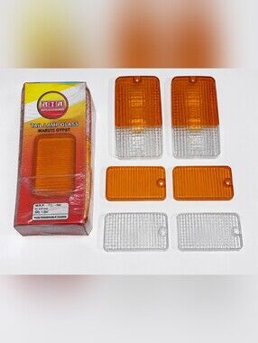LAL Tail Lamp Glass Set For Maruti Gypsy Vintage Replacement Lens Amber Clear